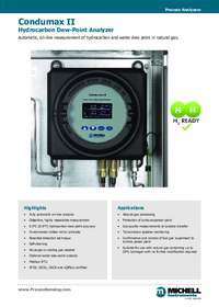 Thumbnail of document Data Sheet - CD2-SYS Condumax II Analyzer w/Sample System